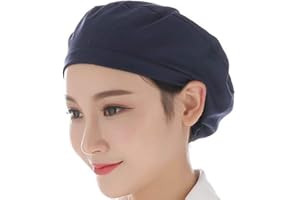Ocobudbxw Unisex Dustproof Breathable Kitchen Chef Hat Elastic Factory Work Cap Hair Cover
