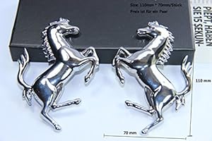 BADGESWELT E356 ein Paar Pferd Emblem Zeichen Badge auto Abziehbild aufkleber 3D Plakette Car Sticker