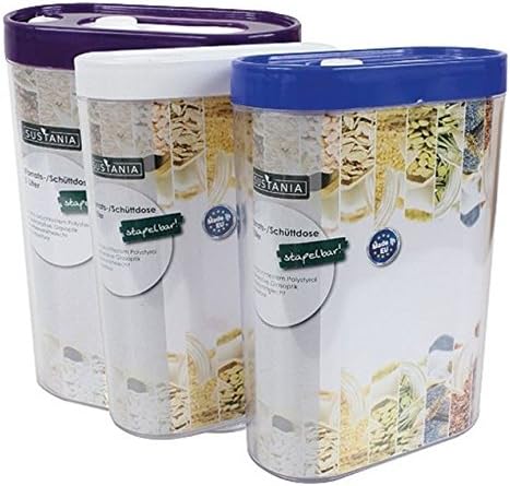 Storage container | Bulk container | Powder dispenser | Transparent with coloured lid | 0.5/1 litre | 3 pieces, 1.0 litres
