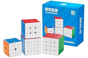 XMDCuber Moyu 2x2 3x3 4x4 5x5 Stickerless Speed Cube Bundle 2x2x2 3x3x3 4x4x4 5x5x5 Cube Set with Gift Packaging