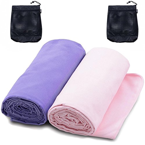 The Friendly Swede 2x Mikrofaserhandtuch inklusive 2x praktischer Trage-Netzsack - Handtuch ideal als Reisehandtuch oder Sporthandtuch