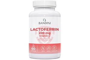 Bandini® Lactoferrin 60 kapslar - 200 mg Laktoferrin per kapsel - | Högdoserat kosttillskott med C-vitamin - Naturlig antioxidant för stöd av immunsystemet - Tillverkad i Italien