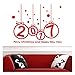 Produktbild ihrkleid selbstklebend Wandtattoo Neujahr 2017 Frohe Weihnachten rot