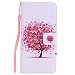 Produktbild Motorola Moto G5 Plus (5.2 Zoll) Hülle, Hozor Bunte Gemalt Muster Handyhülle Flipcase PU Lederhülle Wallet Cover mit Brieftasche Karte Slots Ständer Schutzhülle Handy Etui Ledertasche - Roter Baum