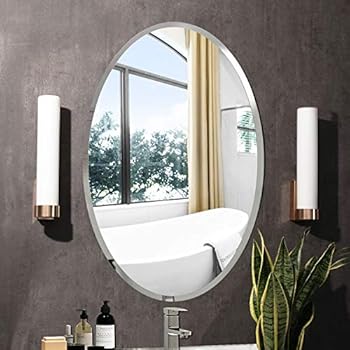 Amazon.de: Croydex Belham Spiegel, oval, 90 x 45 cm