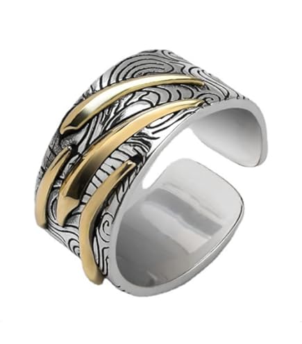 Bague Homme Ajustable En Acier Inoxydable Avec Zircon Cubique Vert - Cadeau Pour Papa, Mari, Petit Ami