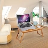 Yosoo Ajustable Soporte de Portátil Plegable Mesa de Ordenador Soporte de Monitor Plegable Portátil sobre Mesa Sofá Cama Escritorio Soporte Ajustable para Ordenador Portátil