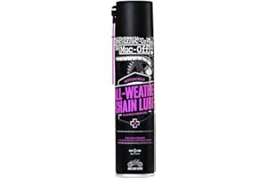 Muc-Off All-Weather Motorcycle Chain Lube, 400 ml - Grasso Catena Moto Spray di Alta Qualità - Lubrificante Catena Moto Formulato per Tutte le Condizioni Atmosferiche