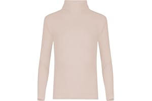 LUXE DIVA Kids Unisex Girls Boys Rib Polo Neck Top Turtle Neck Long Sleeve Rib Tops Size 5/6 7/8 9/10 11/12 & 13 Years