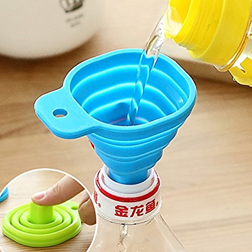 bleulover Silikon Faltbar Mini Wasserbefüllung Flüssigkeit Öl-Küche Trichter Werkzeuge grün - 4
