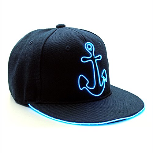 Preisvergleich Produktbild Ucult Leuchtendes Snapback Cap Anker, Basecap, LED-Cap, Anker-Mütze