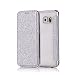 Produktbild Girlyard Glitzer Leder Klapphülle für Galaxy S6, Luxus Bling Strass Wallet Flip PU Case mit Transparent Weiche Silikon Plating TPU Backcover Standfunktion Kartenfächer Schutzhülle Stoßfest Handyhülle für Samsung Galaxy S6 -- Silber