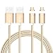 Produktbild Magnetisches USB Ladekabel DatenKabel[1m/3.3ft,2 Pack],EVIISO Magnetisches High Speed USB 2.0 A Male auf Micro USB Synchronisations und Ladekabel - Geflochtenes 2.4A Schnellladekabel für Android-Geräte, Samsung GalaxyS7 S7 Edge S6, Sony, HTC, Motorola und mehr(2 Pack Gold)