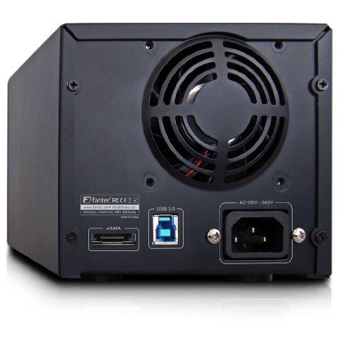 FANTEC MR-35DU3e Externes 2-fach Festplattengehäuse (für den Einbau von 2x 8,89 cm (3,5 Zoll) SATA I/II/III Festplatten, USB 3.0 SUPERSPEED und eSATA Anschluss, UASP Unterstützung, RAID Funktion (0/1/JBOD/BIG Modus), 70 mm Lüfter, schraubenlos, internes Netzteil) schwarz - 4