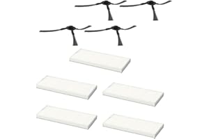 GYing Para Vileda VR 102 / VR 201 / VR 303 robot aspirador, piezas de repuesto para robot aspirador (4 cepillos laterales, 5 filtros HEPA)