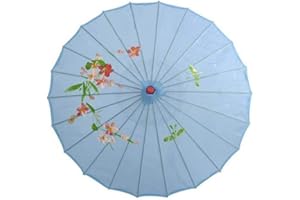 ETHAN Ombrello di Seta Cinese Stile Vintage Decorativo da Donna Danza Fotografica Servizio Fotografico Decor Ombrellone Puntelli Ballo Ombrelli Azzurro