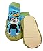 Baby Toddlers Kids Indoor Slipper Shoe Socks Moccasins NON SKID BLUE STRIPE MONKEY (Age 1-2 (Sole length 14cm))