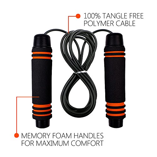 Bystep Jump Seil, einstellbare schwere schnelle Geschwindigkeit Kabel Skipping Seil mit komfortablen Griffen, Fitness Exerciser Springen Jump für alle Altersgruppen und Workout - 4