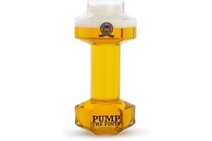 CKB LTD - Vaso de cerveza con forma de mancuerna con forma de gimnasio, grande, transparente, 650 ml