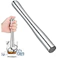 pegzherx Professional Drink Muddler Fruit Ice Crusher Bar Tools Stainless Steel Muddler Bar Tools for Mint and Other Fruit Based Drinks