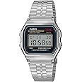 Casio Vintage A159WA-N1DF Black Digital Dial Silver Stainless Steel Band D338
