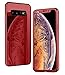 Produktbild Karomenic Spiegel Hülle kompatibel mit Samsung Galaxy S7 360 Grad Panzerglas Hart PC Schutzhülle Ultra Dünn Handyhülle Vorne & Hinten Doppel-Schutz Tasche Ganzkörper Hardcase Etui,Rot