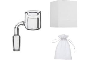 JINNUO Quartz Banger Quartz Banger Thermique À Ongles Homme 14mm Quartz Banger Thermique À Ongles Pour Rigs-Huile Bongs En Verre (14Male, Clear)