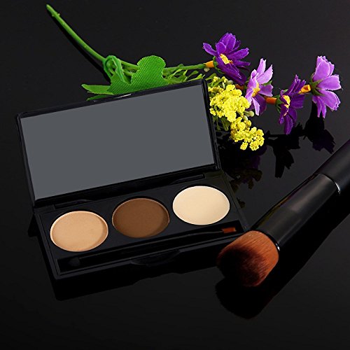 Demarkt Make-up 3 Farben Brauenpuder Schattierung Palette Trimmen Lidschatten - 2