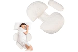 NTMAICHY Schwangerschaftskissen zum Schlafen, Mutterschaftskissen Einstellbar U-förmiges Seitenschläferkissen Schwangere Schlafkissen Stillkissen Stützkissen Körperkissen für Unterstützt Rücken, Gesäß, Beine