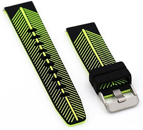 Runtenic 22mm Quick Release Replacement Watch Bracelet Strap Gear S3 Smartwatch Band Soft Silicone Sport Bands for Samsung Gear S3 Frontier / Classic Gear2 R380 Neo R381 Live R382 / MOTO 360 2nd 46mm/Pebble Time / LG G Watch W100/W110/Urbane Waterproof Accessories Wristband (Black Green)
