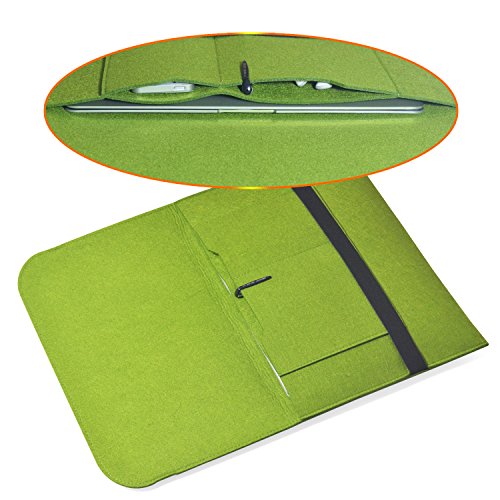 iProtect Schutzhülle Laptop Tasche 15″ Zoll Filz Sleeve Hülle für z.B. MacBook Pro grün - 4