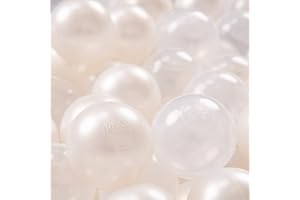 KiddyMoon 700 ∅ 7Cm Bolas Colores De Plástico para Piscina para Niños, Perla/Transparente