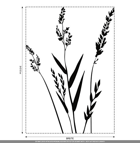 CLICKANDPRINT Aufkleber » Gräser , 30×21,1cm, Schwarz / Dekoaufkleber / Autoaufkleber / Sticker / Decal / Vinyl - 2