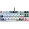 S.F.R SKYLOONG SK87 87 Keys TKL Hot Swappable Wired Mechanical Keyboard with RGB Backlit, Music Rhythm Effect, Double Shot PBT Keycaps for Win/Mac/Gaming (Gateron Optical Blue, Gray-white-pink)