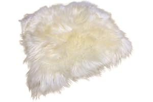‎ROHN MODEN Rohn Moden Sitzkissen, Sitzauflage Schnucke aus echtem hochwolligem Lammfell für Stuhl, Rollstuhl, Katzenbett, Hundebett und Dekoration - Kuscheliges und vielseitiges Accessoire in weiß