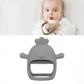 Meleni Baby Silikon Bebek Diş Kaşıyıcı - Diş Kaşıma Eldiveni Yenidoğan Dişlik Gri