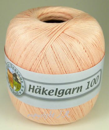 Häkelgarn 100 Gramm Baumwolle-Filet-Garn häkeln - Farbe lachs_112