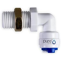 PureOne EF015-BB Quick-Fitting – 1/4 AG Auf 1/4 Zoll Schlauch, L-Form, Für Osmoseanlagen & Wasserfilter