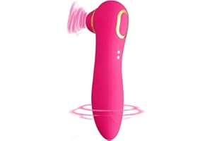 AYCA vibrador consoladores.. para mujer consolador. mujer vibradorador mujer Masajeador eléctrico de modo 2 en 1 de silicona suave con carga magnética USB 100% impermeable (137,8 mm-rojo)