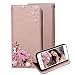 Produktbild Hülle für iPhone 6 6S Wallet Case Glitzer Bling Diamant Kristall, Aearl PU Leder Flip Cover Schutzhülle mit Kartenfach und Ständer für iPhone 6S 6 + Displayschutz,Rose Gold Lippe