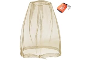 CINVO Cinco Head Net Mesh Insect Net Face Net Tamaño más Grande Mejorado para Mosquitos Bug No See Ums Insects Midges Midges Desde el Exterior, Caqui