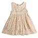 Produktbild feiXIANG Mädchen Dress Kleid Kleinkind Hochzeit Spitze Kleidung Baby Kinder Partykleider Minikleid (Beige,110)
