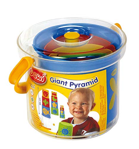 Gowi 453-11 Giant Pyramide Standard, 11teilig, im Eimer, Stapelspielzeug