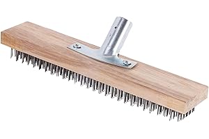 YULOKDWI Brosse à Balai Métallique 20/30/45 Cm pour Anti Mousse Toiture, Balayage de Cour, Mauvaises Herbes, Taches Tenaces et Piscine