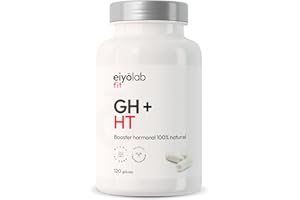 GH + HT | Booste Naturellement la Production d’Hormone de Croissance | Arginine, Gaba, Ornithine & Melisse | Construction Musculaire et Qualité du Sommeil | Vitamine B6 | 120 Gélules Vegan | Eiyolab