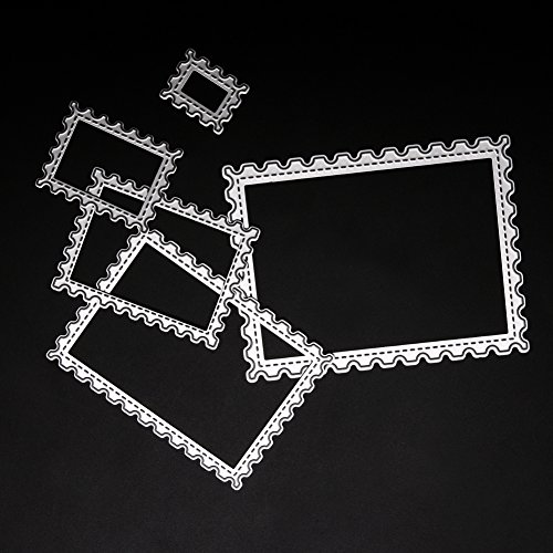 Amazingdeal365 5PCS Rechteck Metall Form Schablonen Schneiden DIY Dekor Sammelalbum Karten Buchzeichen Lesezeichen als Geschenk für Freunde Geburtstag Kinder,Kindergarten Hobby Schule Handarbeit Unterricht usw. Ein tolles Geschenk! - 5