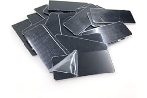 Ebamaz Anodized Aluminum Lable Tags Blanks 2X0.8X0.02 inch 24 Gauge Nameplate Round Corners Metal Plate Pack of 25pcs (No Drill Holes, with Adhesive)