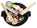 Produktbild Imagetoys Spiel-Wok Teller mit Essen Krabben Champignons und Besteck Stäbchen aus Holz für die Kinder Spiel-Küche