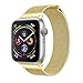 Produktbild Band Für Apple Watch Series 4 40mm Armband, MuSheng Uhrenband Schlaufe Edelstahl Smart Watch Trap mit Einzigartiger Magnetverriegelung Ohne Schnalle für Apple Watch Series 4 (Gold)