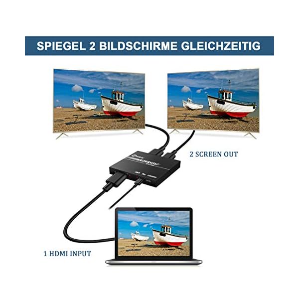 HDMI Switch, HDMI Splitter 1 in 2 Out, 4K HDMI Repeater, HDMI Extender Splitter – Bild 3